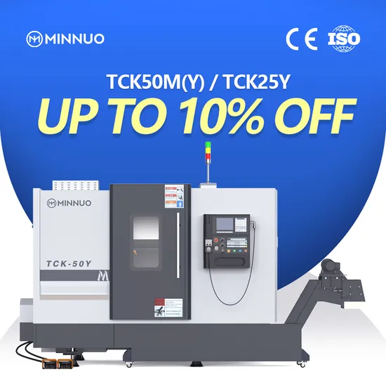 Máquina de torno CNC de precisão para torneamento de metal Tck50 Torno de base plana horizontal Torno CNC