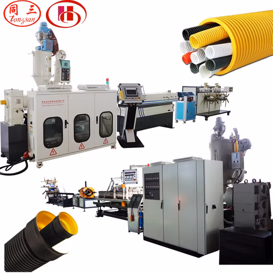 PP HDPE PVC EVA PA Parede única Dupla parede gêmea Dwc Tubo ondulado Mangueira Tubo Bueiro Fole Máquina de fabricação para fio elétrico Rosqueamento de drenagem de abastecimento de água