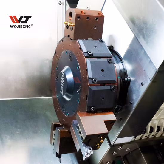 Máquina de torno CNC para torneamento de metal com 8 mandris inclinados